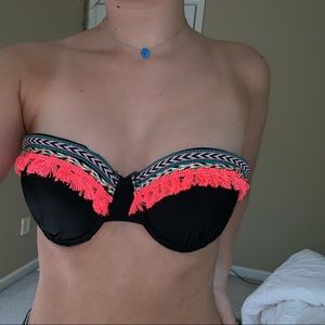 New Mulit Patterned Fringe Bikini Top